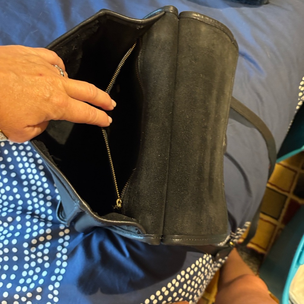 Coach Willis Black Leather Turnlock Top-Handle Shoulder Bag - Picture 10 of 12